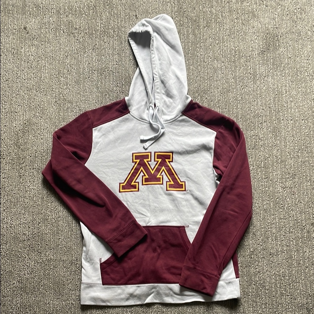 Men's Maroon and White Hoodie